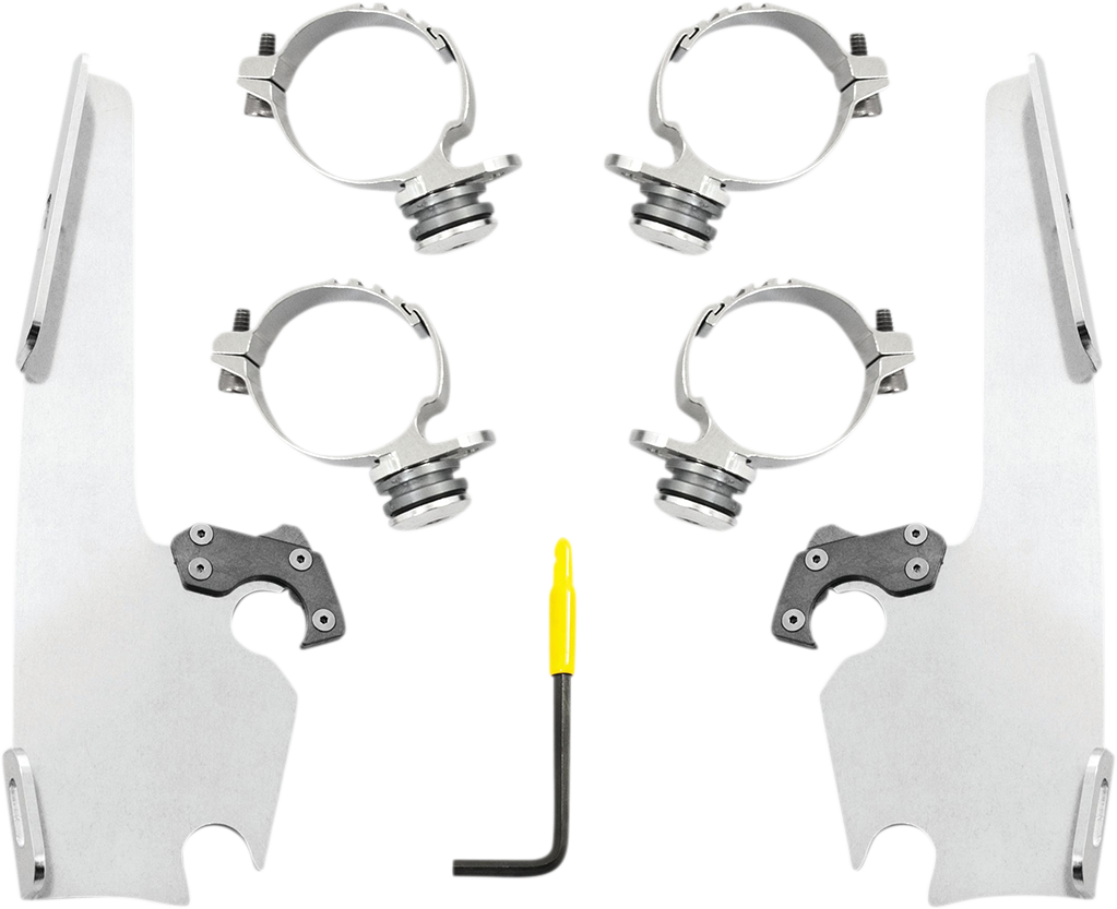 Memphis Shades Fats/Slim Windshield Trigger Lock Complete Mount Kit - Polished - XL