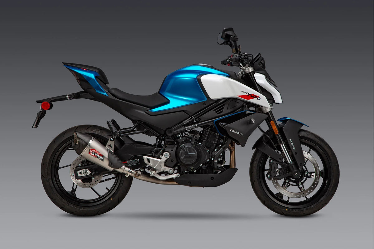 Yoshimura 450SS 23-26 / 450NK 24-26 AT2 Stainless Slip-On Exhaust, W/ Stainless Muffler