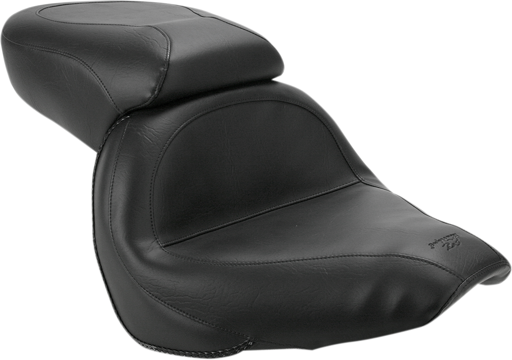 Mustang Seat - Vintage - Wide - Touring - Without Driver Backrest - One-Piece - Smooth - Black - VLX600