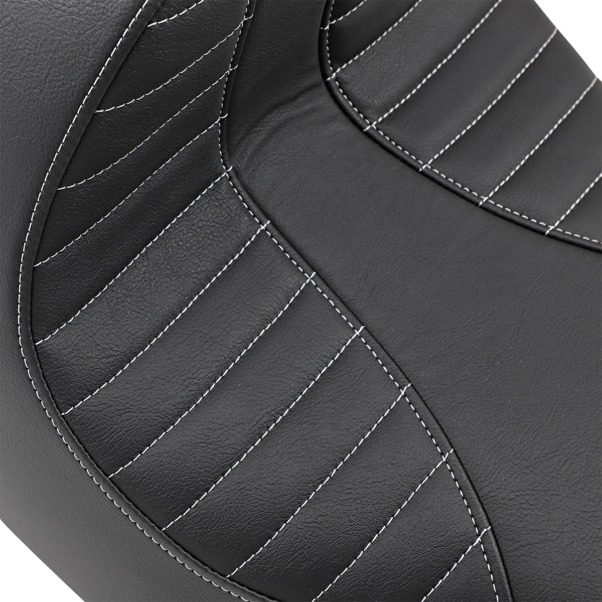 Drag Specialties Seats EZ-Solo Seat - Scorpion Stitch - Silver Thread - Vinyl - FXBR/S '18-'20