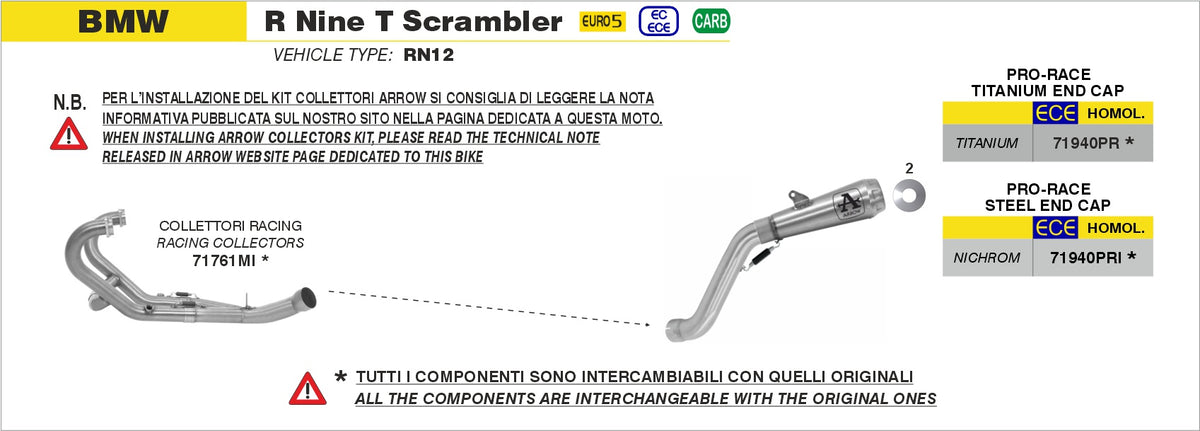Arrow 71761MI Non Catalized Racing Headers