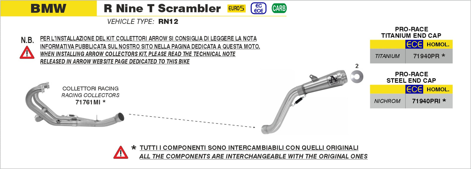 Arrow 71761MI Non Catalized Racing Headers