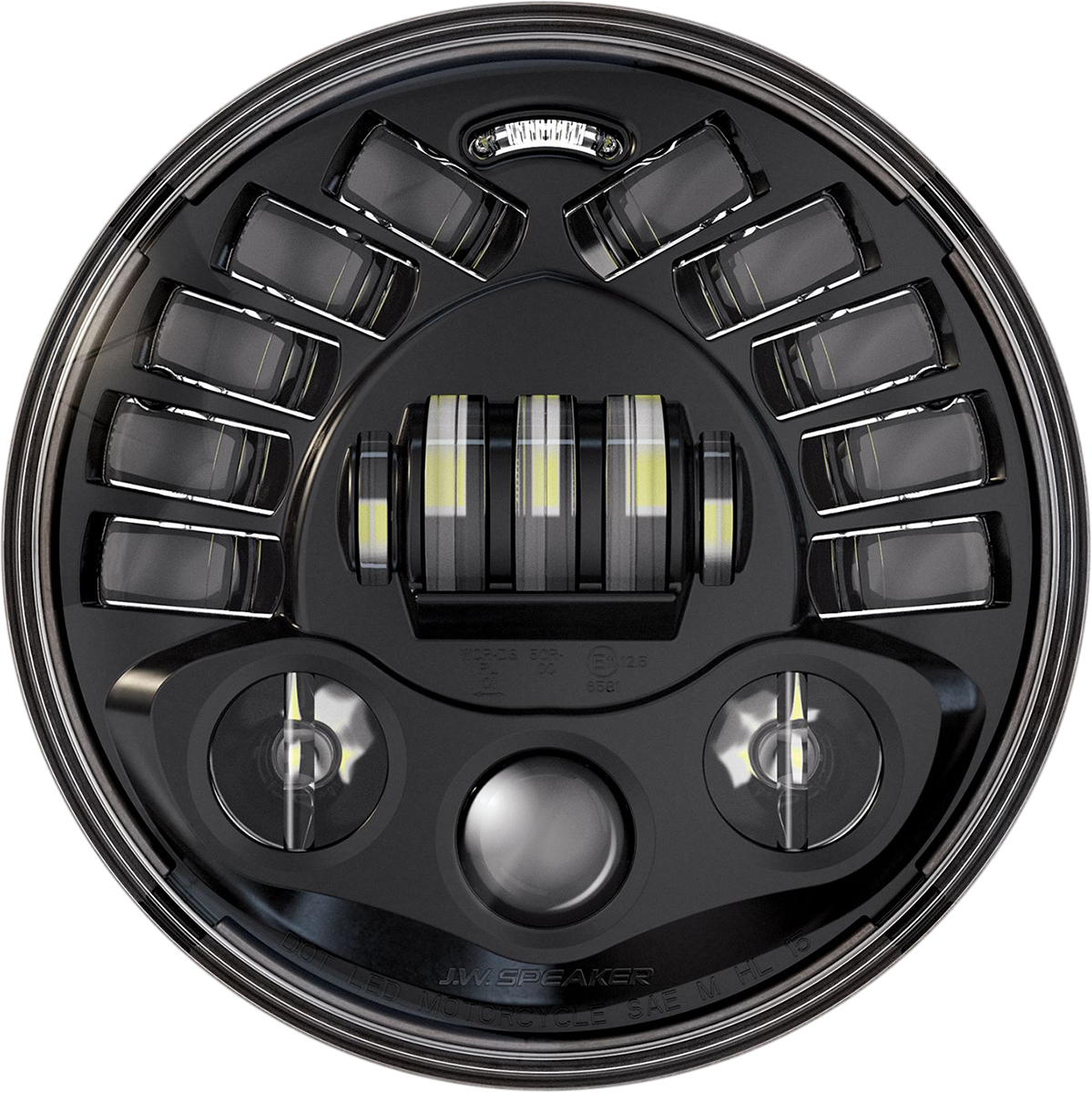 Custom Dynamics Adaptive Headlight With Adapter - 7" - Black
