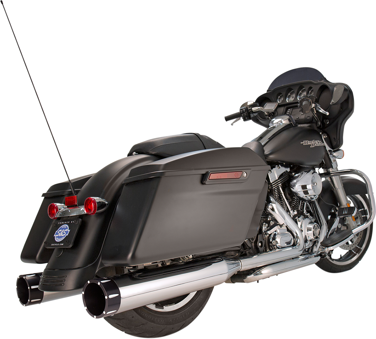 S&S Cycle 4-1/2" MK45 Performance Mufflers - Black With Black Thruster