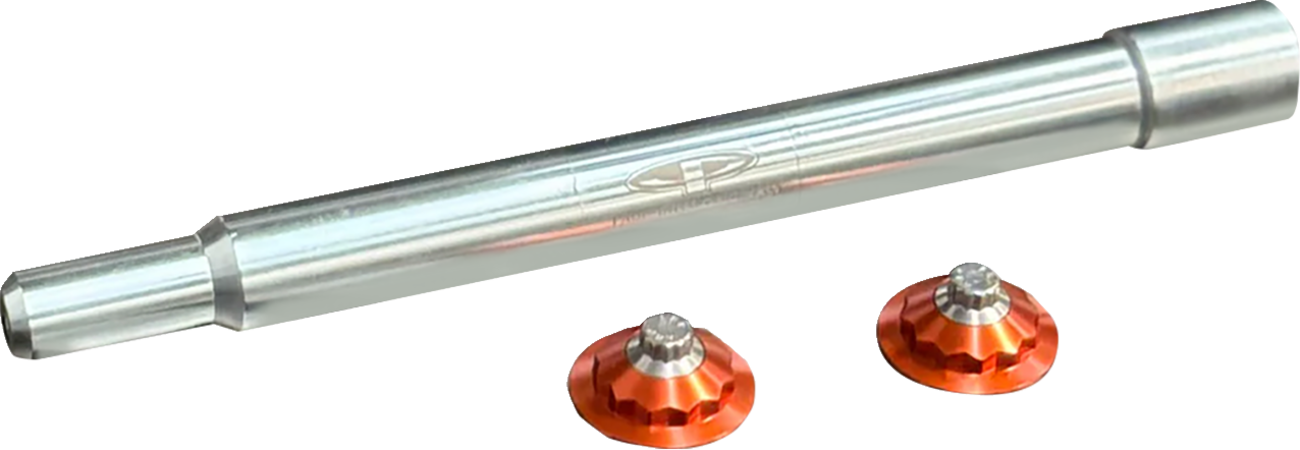Paul Yaffe Bagger Nation Y-Axle With 12 Point Style Axle Cover Kit - Custom - Front - Orange - 25 MM