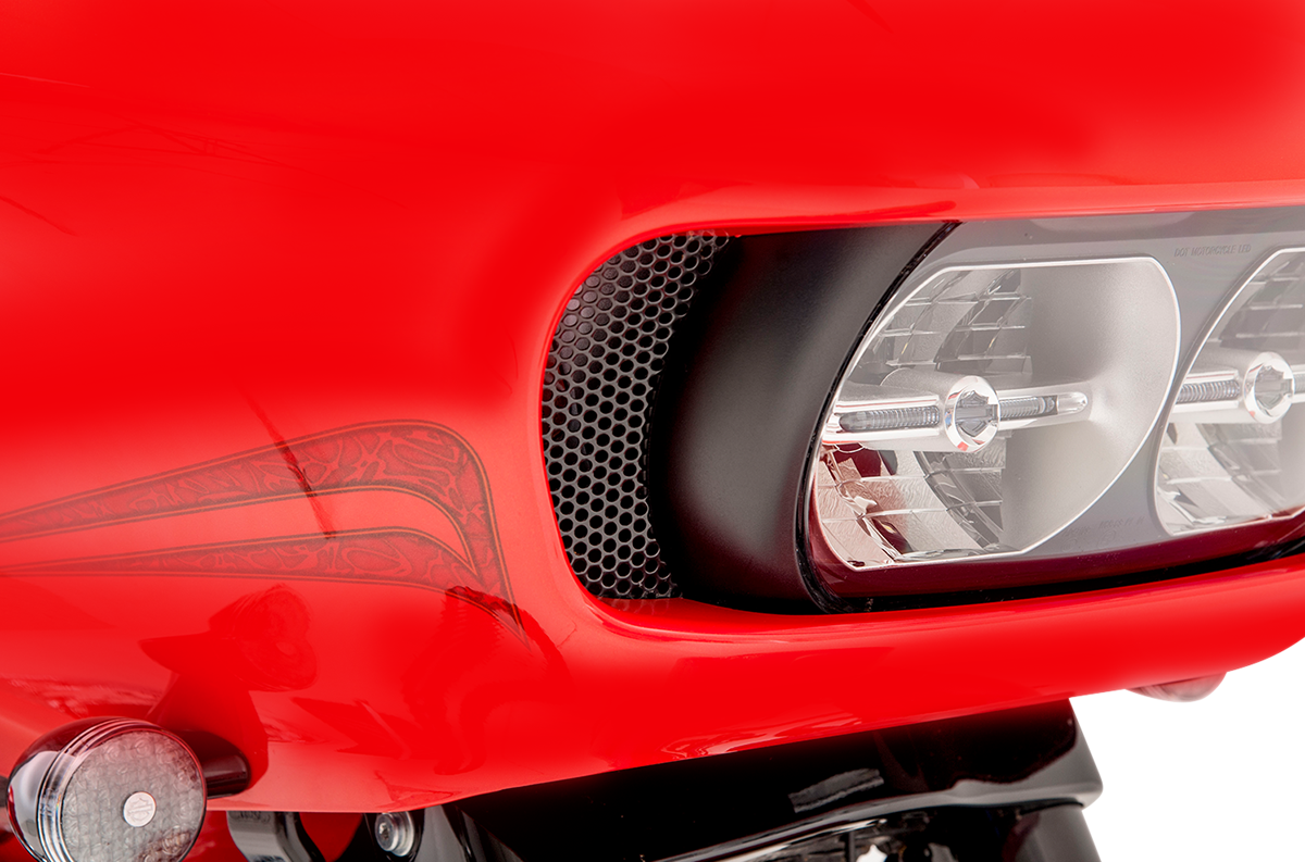 Klock Werks Fairing Vent Screen - Round - Black - FLTR