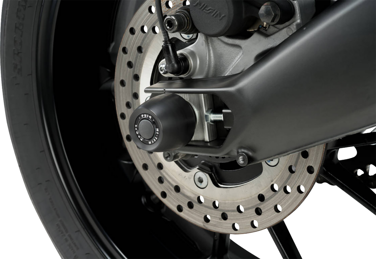 PUIG HI-Tech Parts Axle Sliders - Rear - Black - Pair - Yamaha