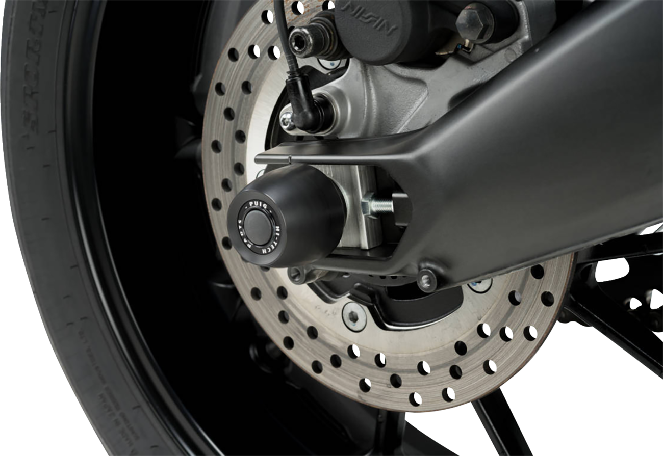 PUIG HI-Tech Parts Axle Sliders - Rear - Black - Pair - Yamaha