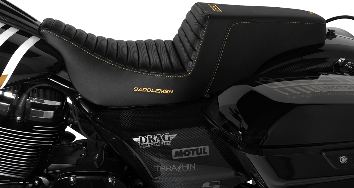Saddlemen Step-Up Seat - Front Tuck-N-Roll - Black - FL '08-'24