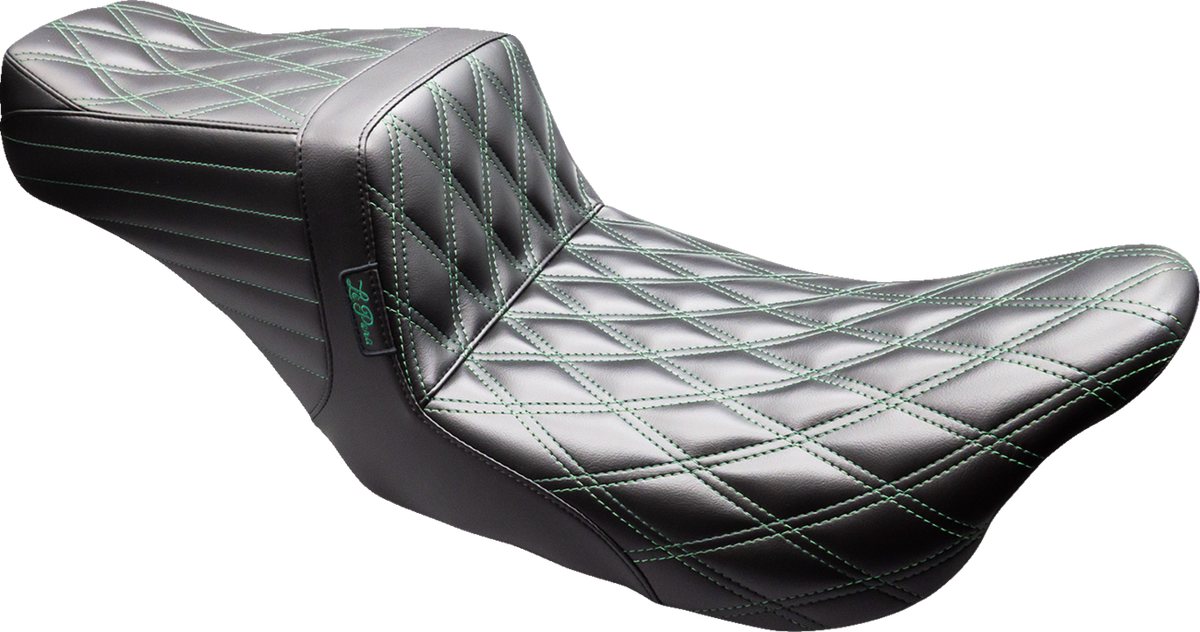 Le Pera Tailwhip Seat - Black - Double Diamond - Green Stitch - FLT/FLH '08-'23