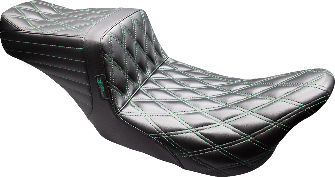 Le Pera Tailwhip Seat - Black - Double Diamond - Green Stitch - FLT/FLH '08-'23
