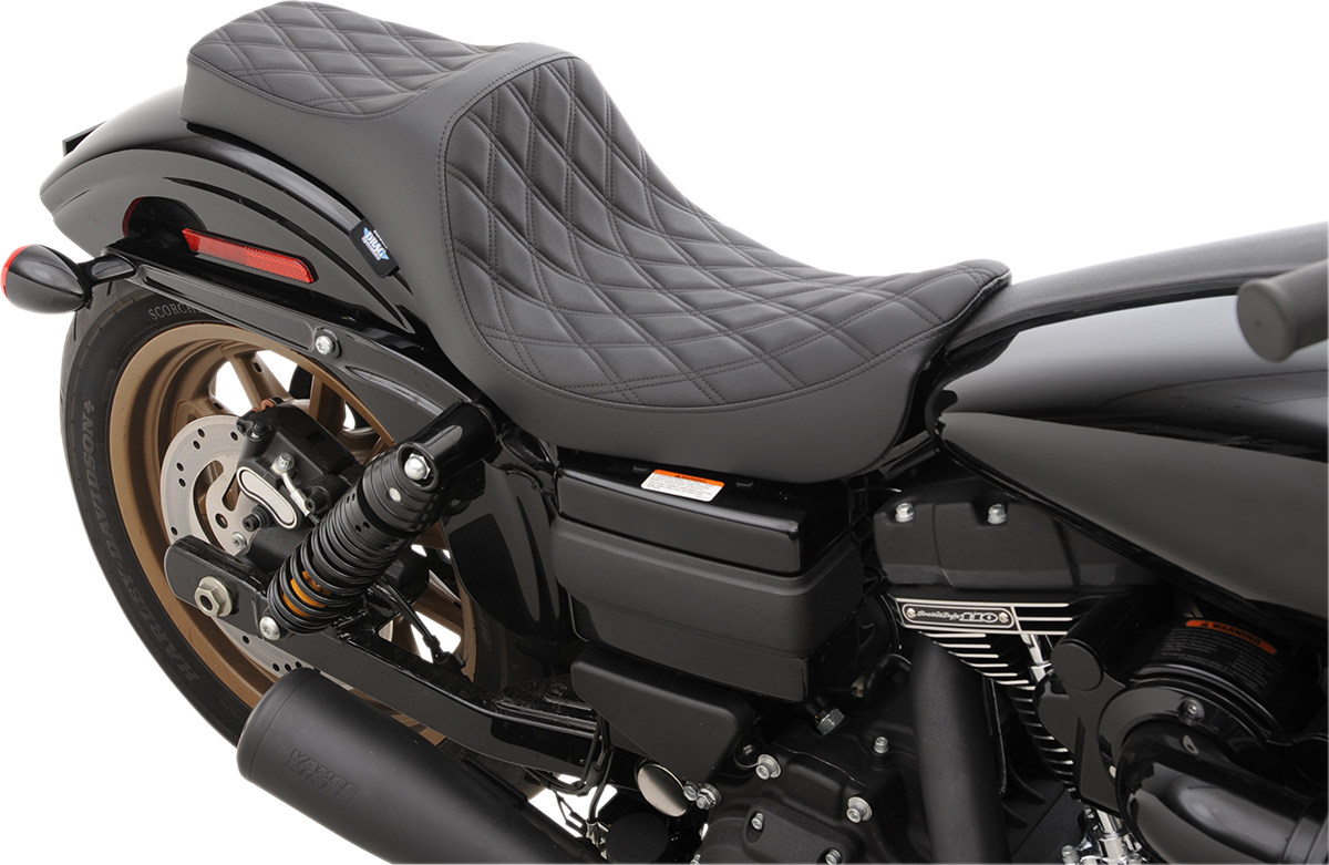 Drag Specialties Seats Predator III Seat - Double Diamond - Black Stitching - FXD/FLD '06-'17