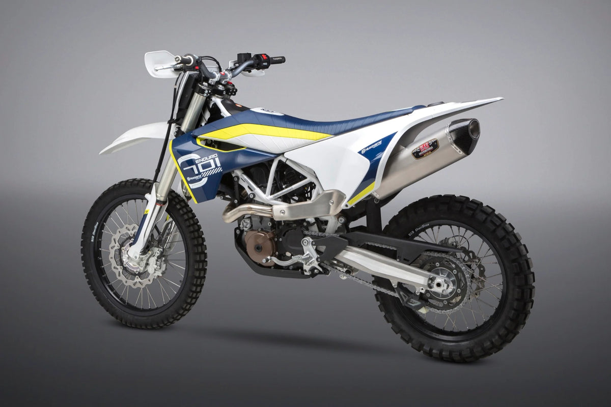 Yoshimura HUSQ 701/KTM 690 R Race R-77 Stainless Slip-On Exhaust, W/ Stainless Muffler