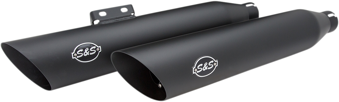 S&S Cycle Slash-Cut Slip-On Mufflers - Race - Black - FLFB