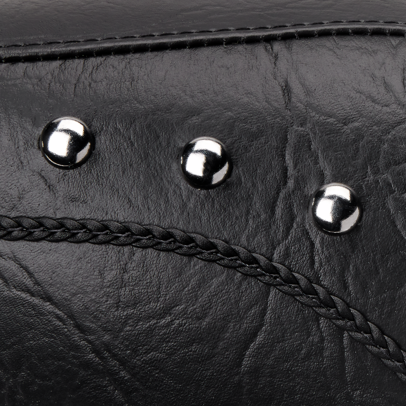 Mustang Wide Rear Seat - Studded - Black - FLST '00-'15
