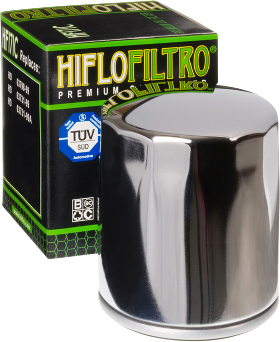 Hiflofiltro Oil Filter - Chrome
