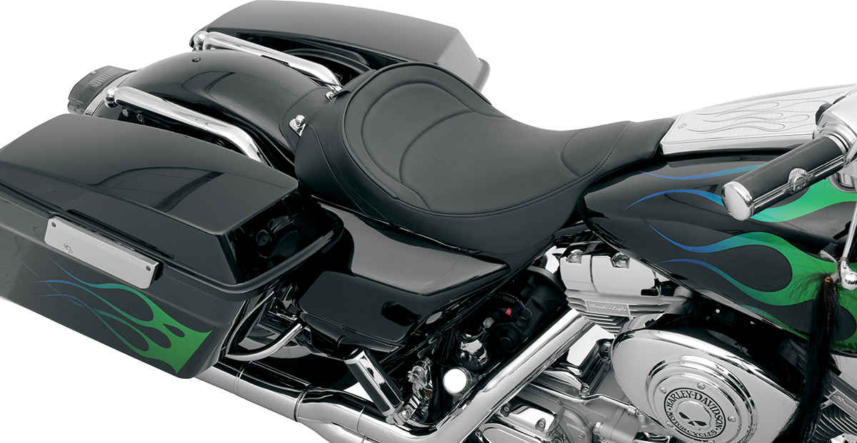 Drag Specialties Seats Solo Seat - Mild Stitched - Driver Backrest - FLT '97-'07