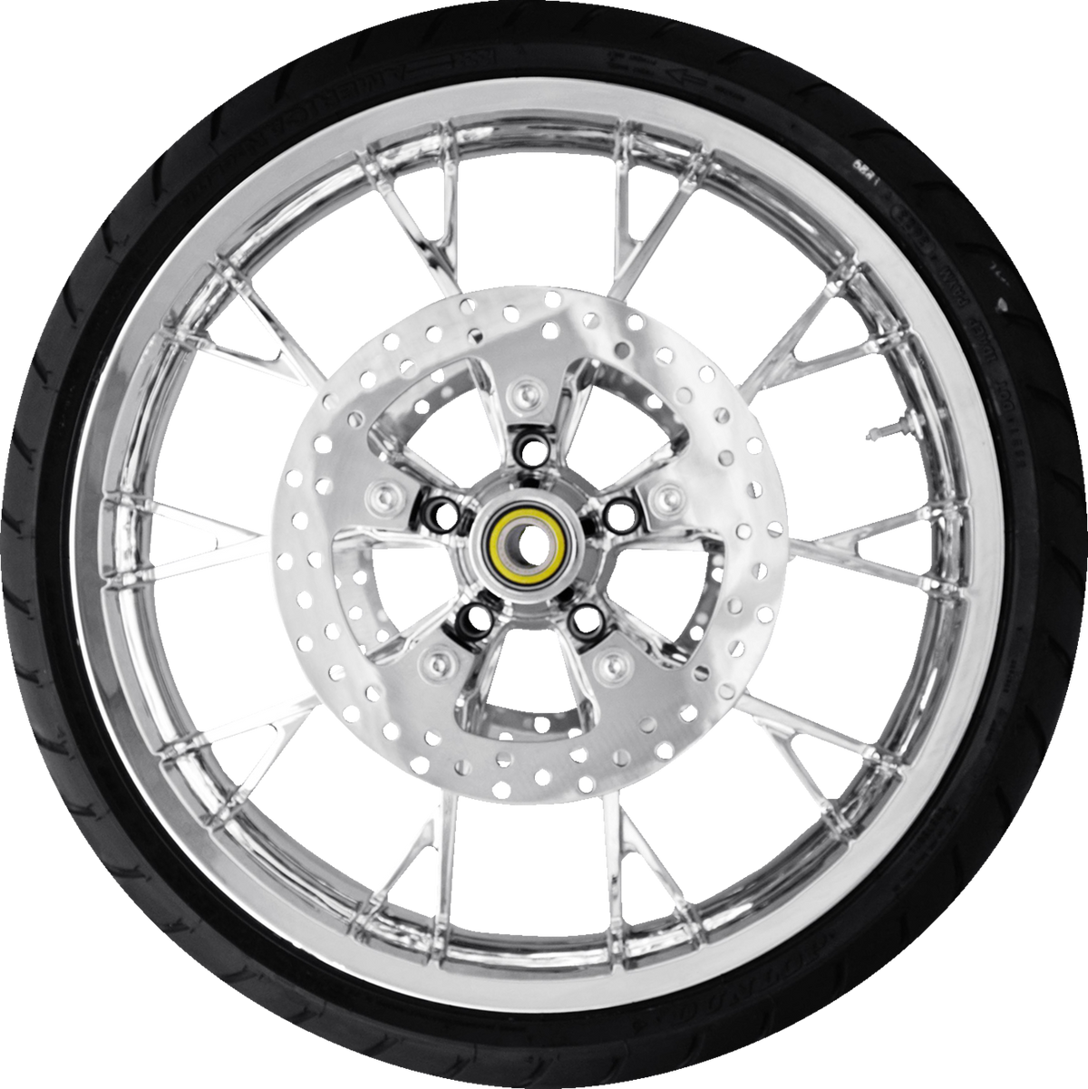 Coastal Moto Marlin Front Wheel - Chrome (21") | Rotors (11.8") | Dunlop AE2 Tire (130/60b21)
