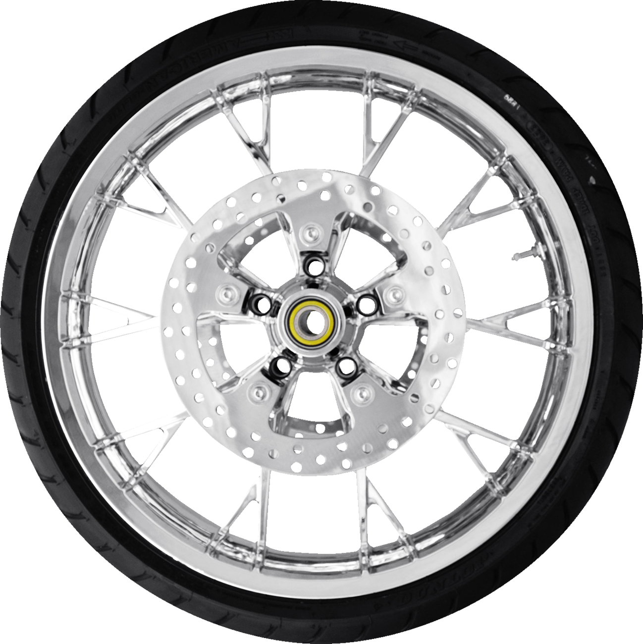Coastal Moto Marlin Front Wheel - Chrome (21") | Rotors (11.8") | Dunlop AE2 Tire (130/60b21)