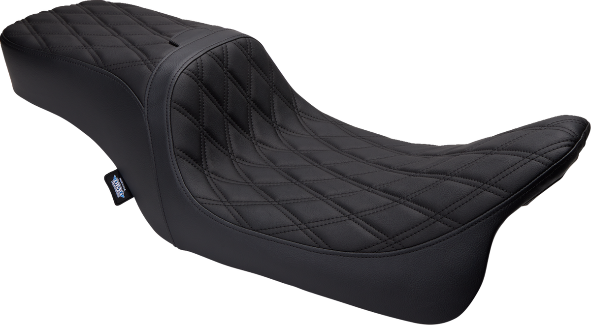 Drag Specialties Seats Predator 2-Up Seat - Vinyl - Double Diamond - W/O Backrest - FLH/FLTR '08-'23