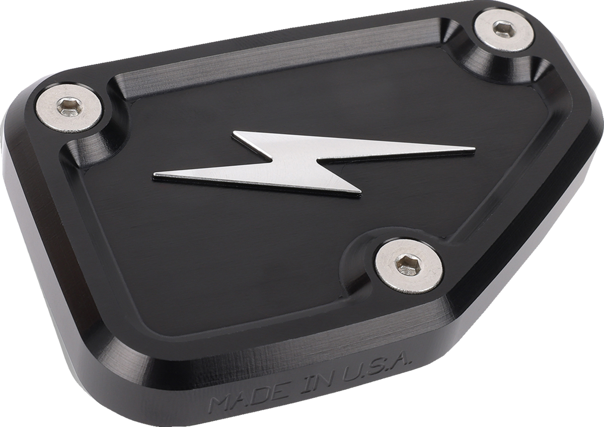 Thrashin Supply CO. Master Cylinder Cover - Brake - Front - Black/Twice-Cut