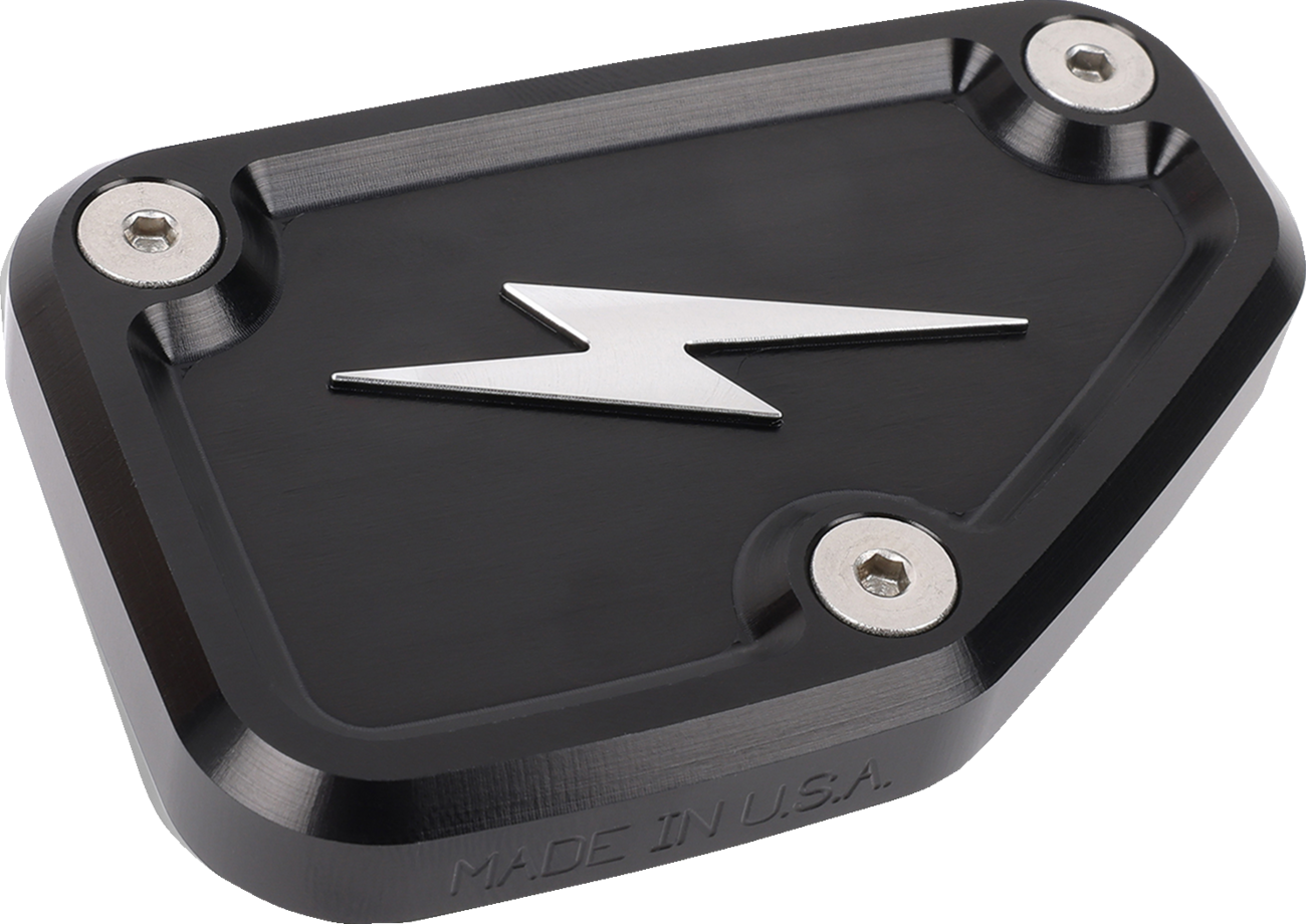 Thrashin Supply CO. Master Cylinder Cover - Brake - Front - Black/Twice-Cut