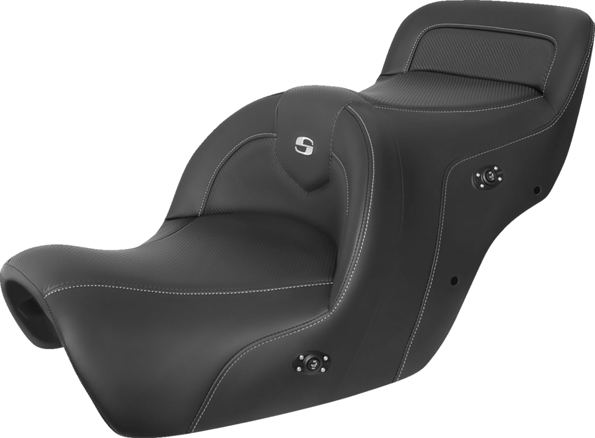 Saddlemen Heated Roadsofa™ Carbon Fiber Seat - Without Backrest - Black - GL '88-'00
