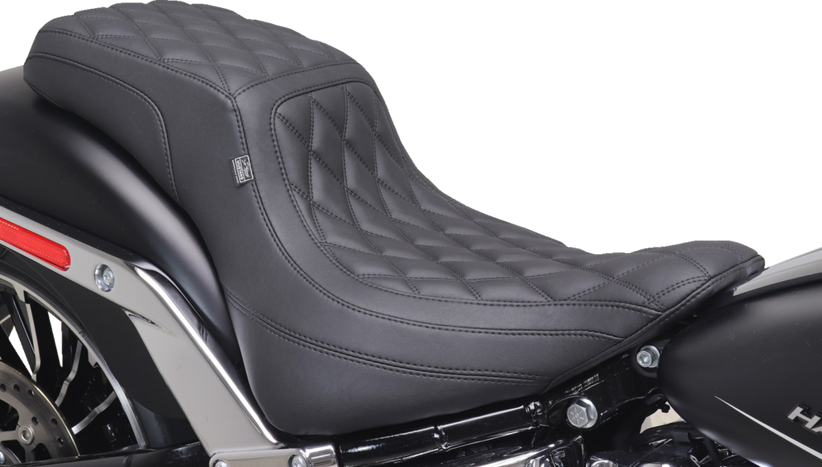 Mustang One-Piece/2-Up Squareback Seat - Double Diamond - Black Stitch - FXBR '23-'25