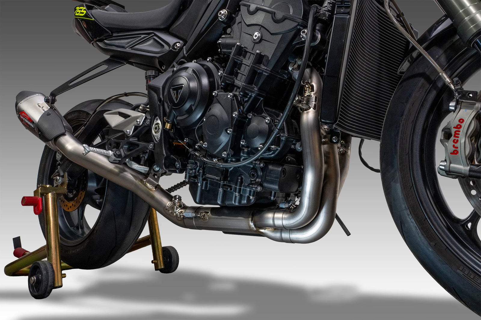 Yoshimura Street Triple 765 23-26 RACE AT2 Titanium Full Exhaust, W/ Titanium Muffler