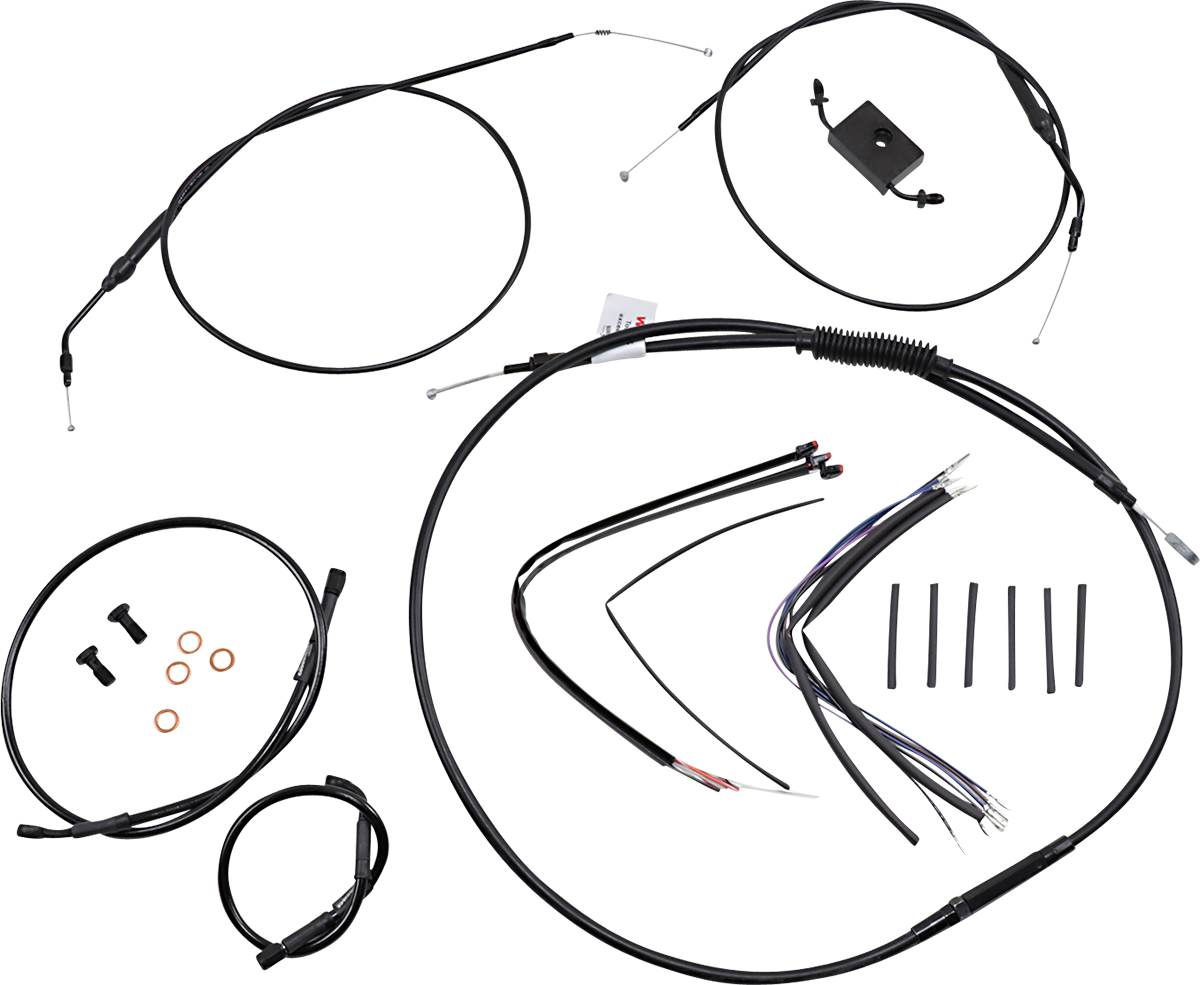 Burly Brand Extended Handlebar Cable And Brake Line Kit For Sportsters With ABS - 16" Ape Hanger Handlebars