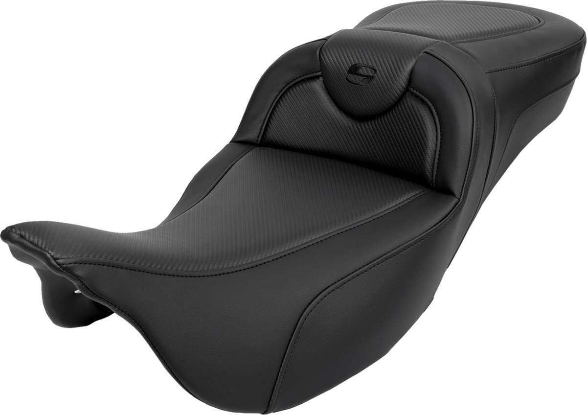 Saddlemen Roadsofa™ Extended Reach Seat - Carbon Fiber - Black Stitch - Without Backrest - FL '08-'24
