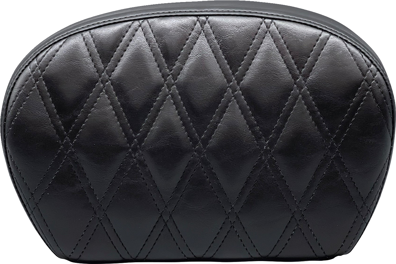 Le Pera Sissy Bar Pad - Large - Vinyl - Double Diamond - Shiny Black