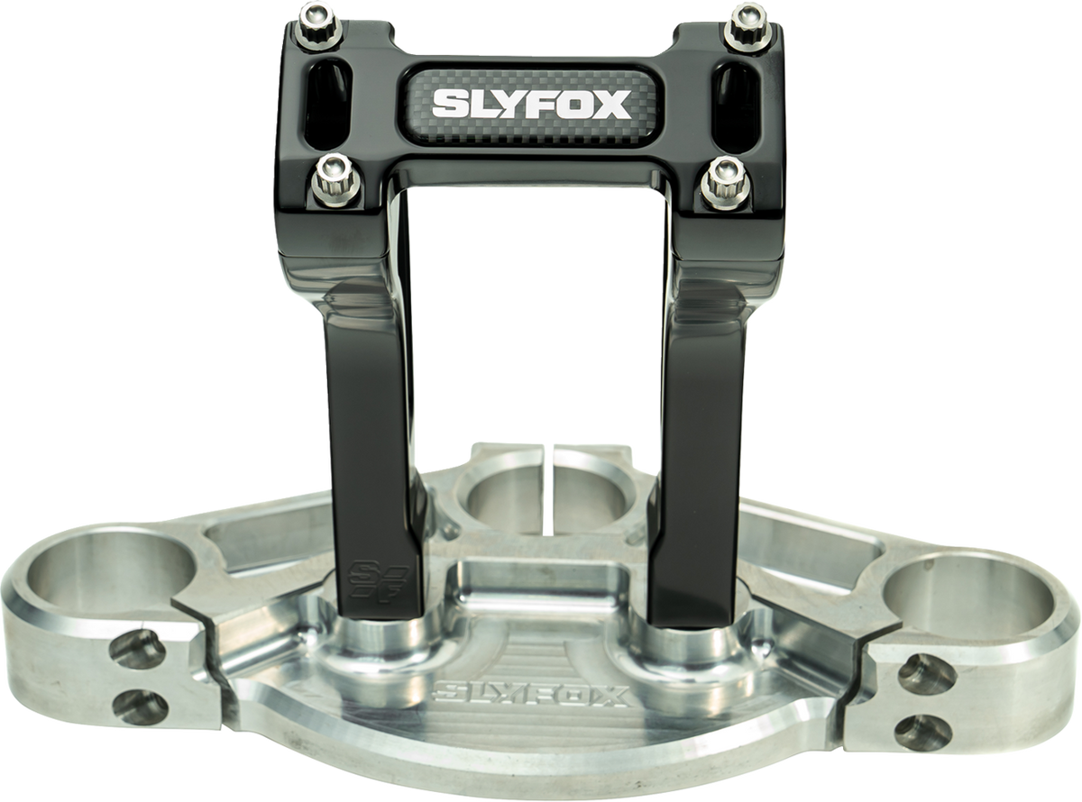 Slyfox Handlebar Riser Kit - Pullback - 1-1/8" Clamping - 6" Rise - Black