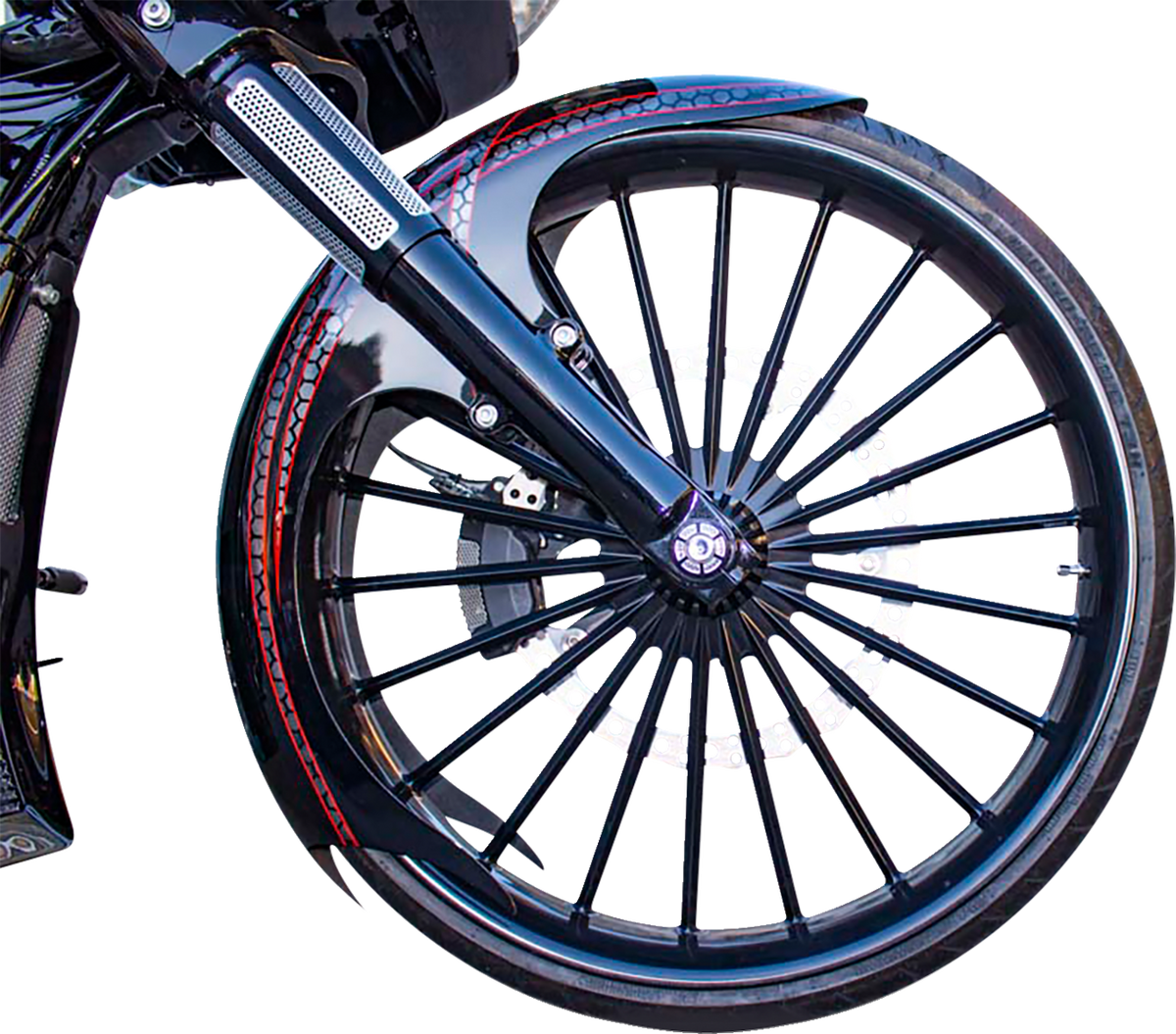 Paul Yaffe Bagger Nation Talon Front Fender - 21" Wheel - With Black Adapters - HD Touring