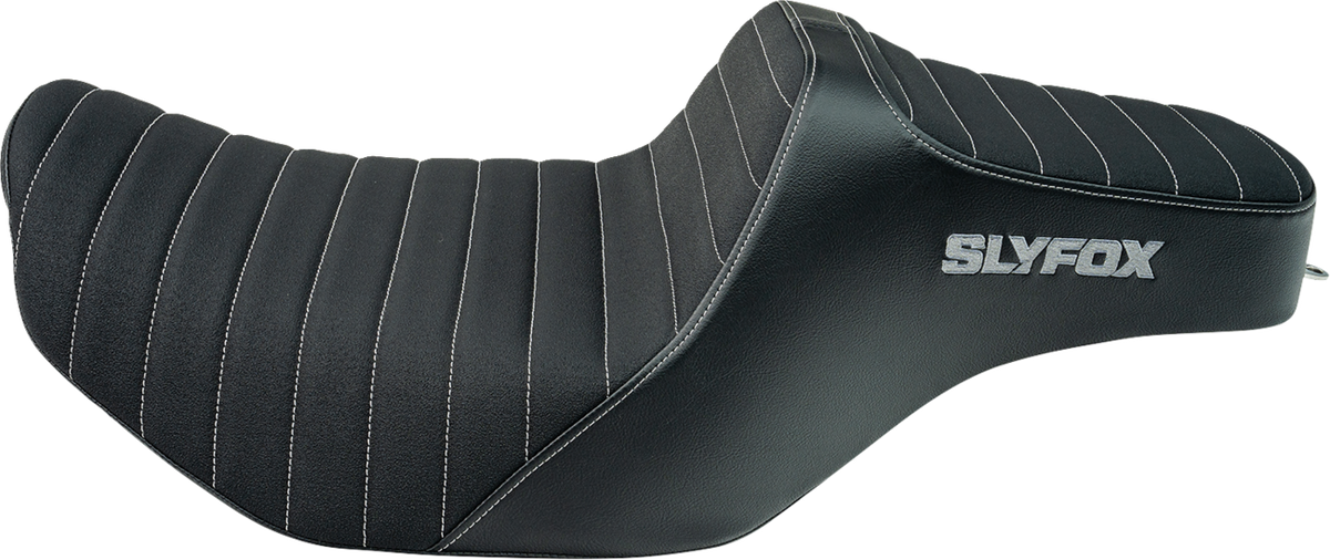 Slyfox High Noon Seat - Vinyl - Classic Stitch - Gray Logo - FLH/FLT '23-'24