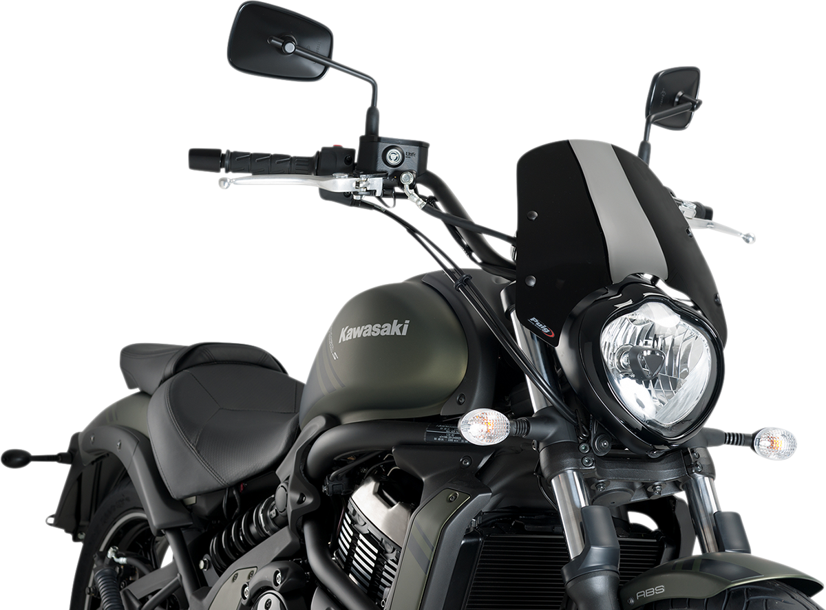 PUIG HI-Tech Parts New Generation Windscreen - 12-1/4" - Black - Vulcan