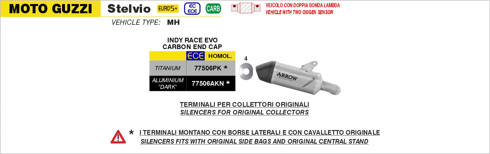 77506AKN Indy Race Evo Aluminium Dark Slip On With Carbon End Cap