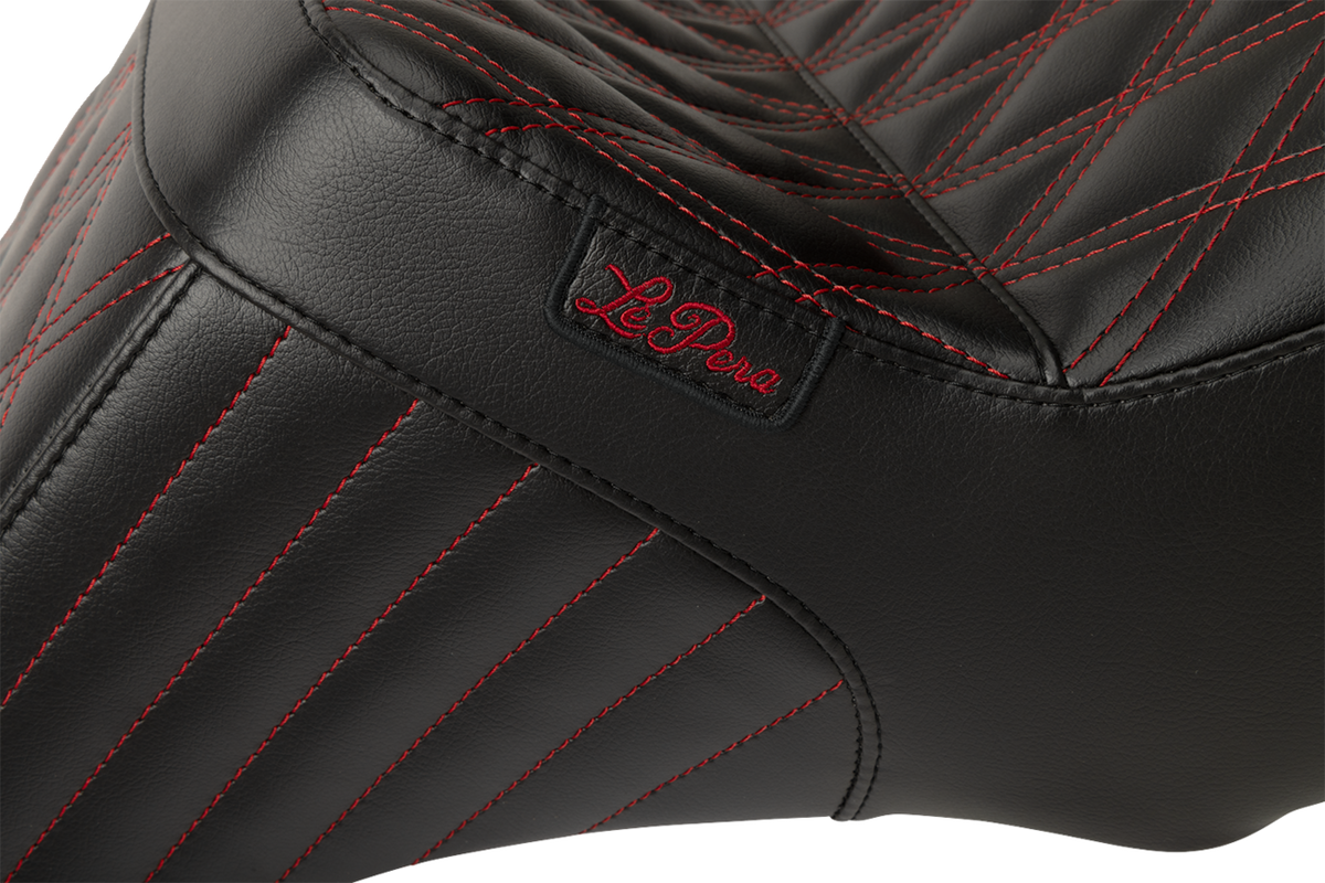 Le Pera Tailwhip Seat - Red Double Diamond Stitch - FLH/FLT '23-'25