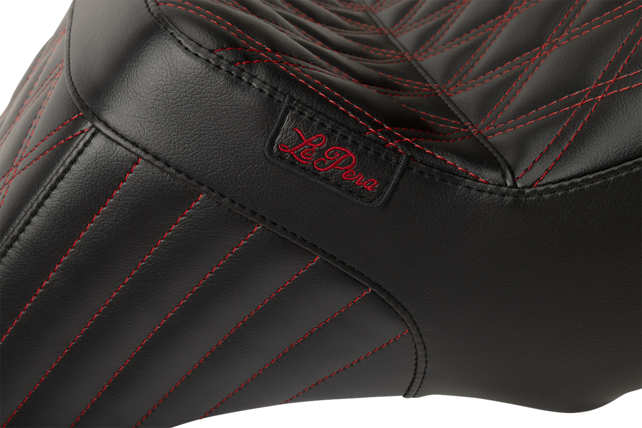 Le Pera Tailwhip Seat - Red Double Diamond Stitch - FLH/FLT '23-'25
