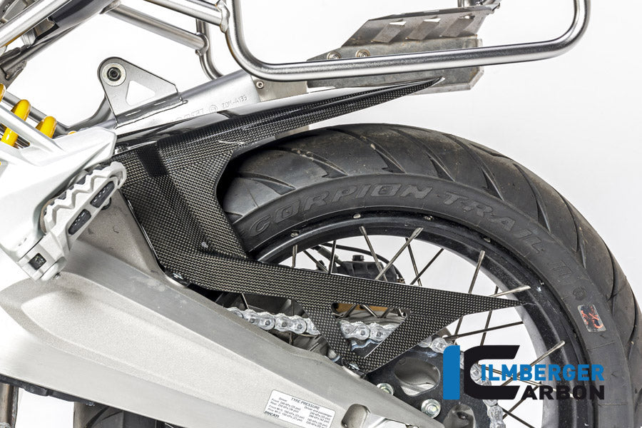 Ilmberger Carbon Rear Hugger Including Upper Chain Guard Ducati MTS 1200 2016 Enduro - Gloss