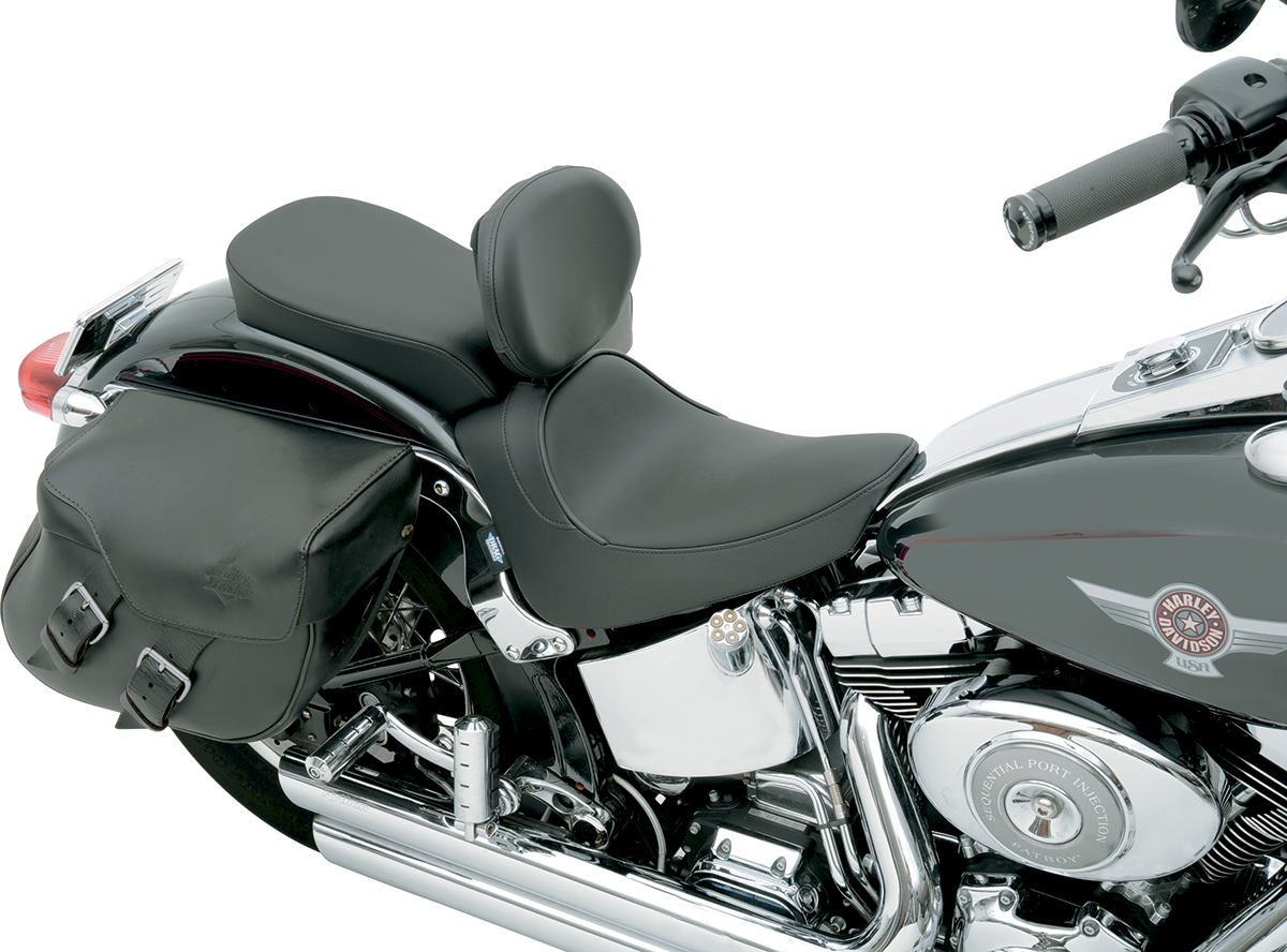 Drag Specialties Seats Solo Seat - Smooth - Driver Backrest - FL/FX '00-'06