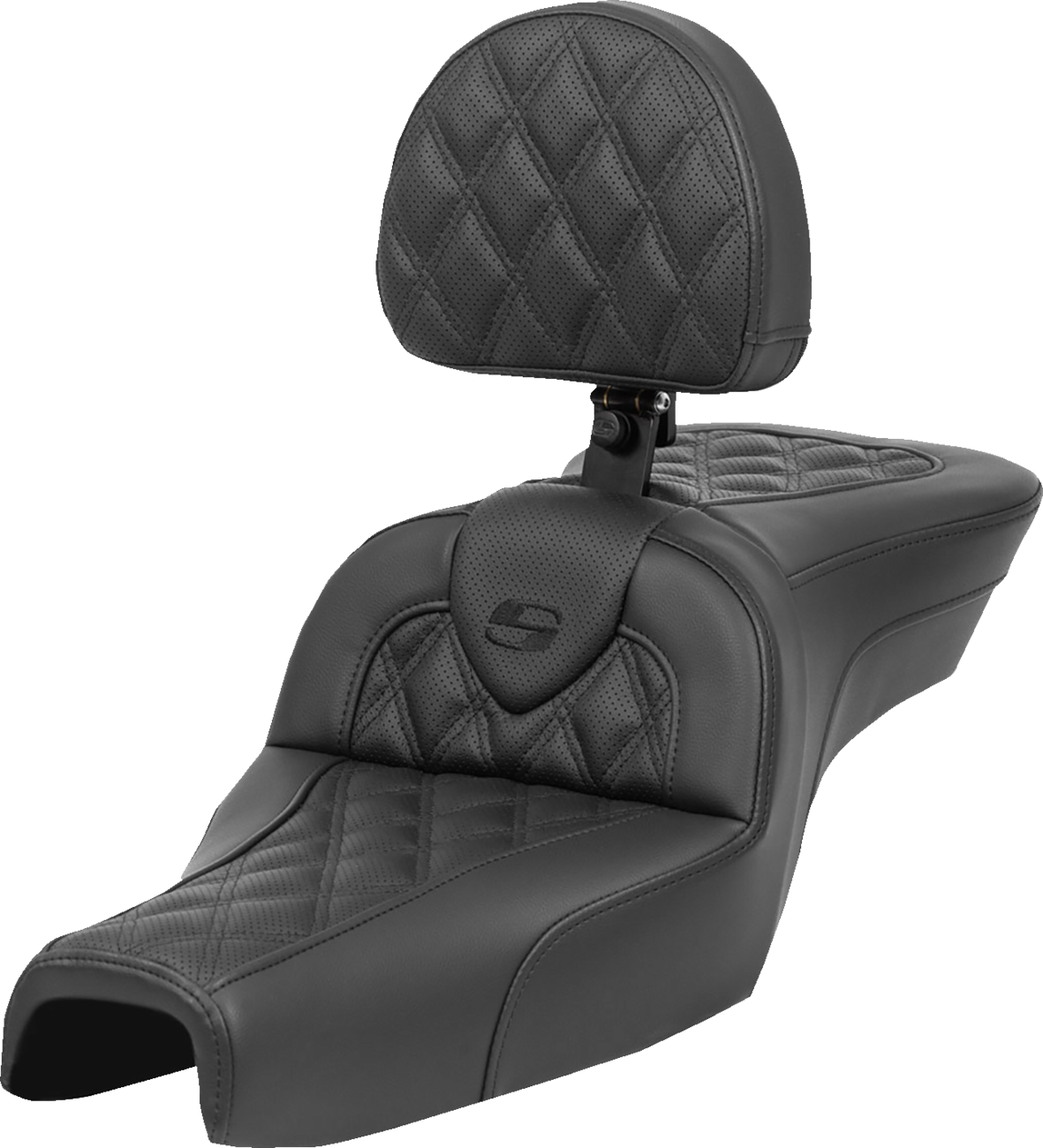 Saddlemen Roadsofa™ Seat - With Backrest - Lattice Stitch - XL '04-'22