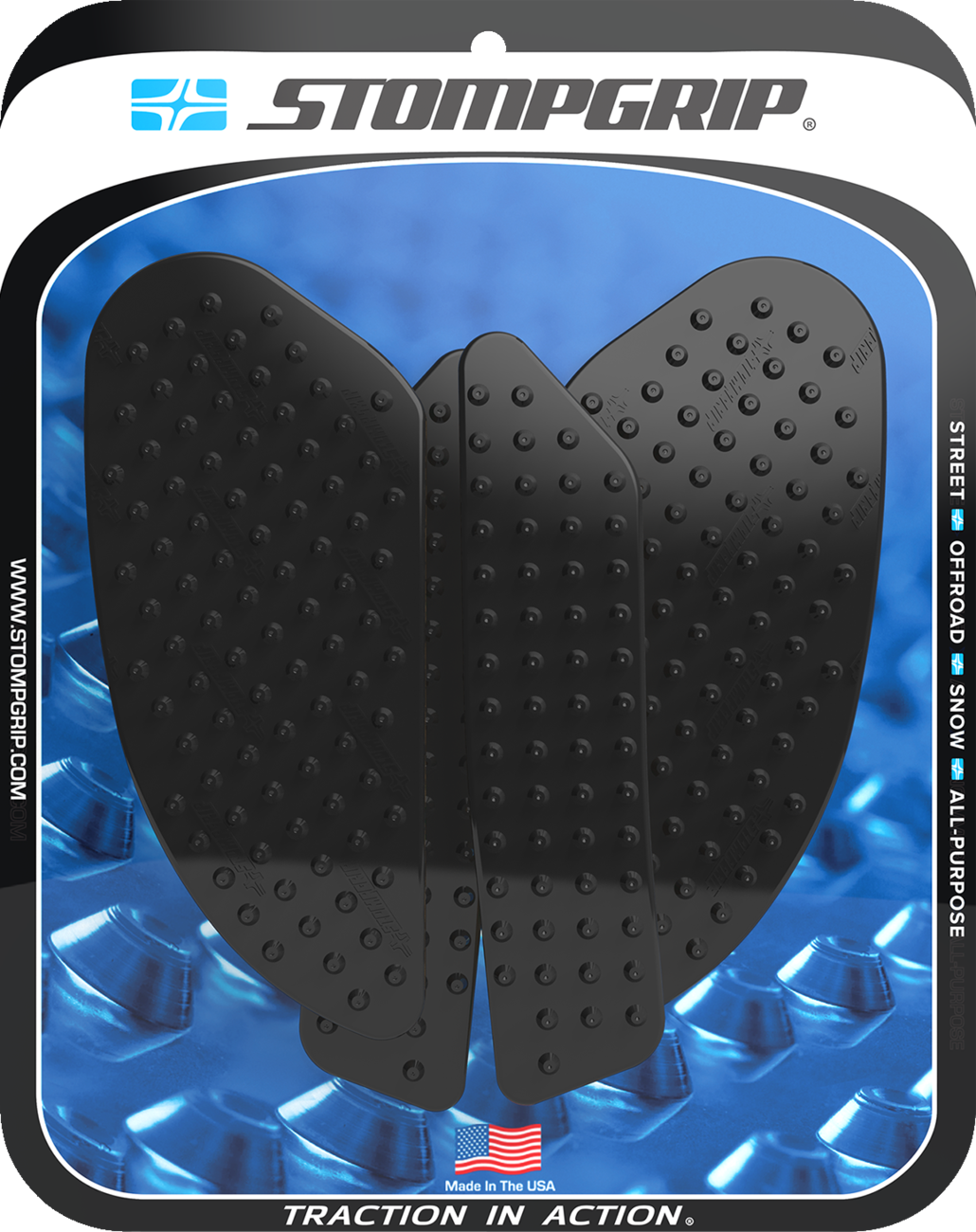 StompGrip Tank Grips - Volcano - Black - Kawasaki - KLX '22-'25