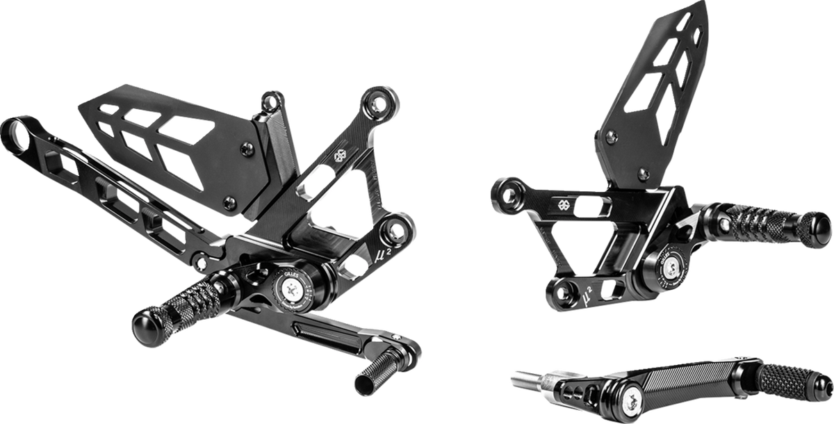 Gilles Tooling MUE2 Rearset - Black - Yamaha