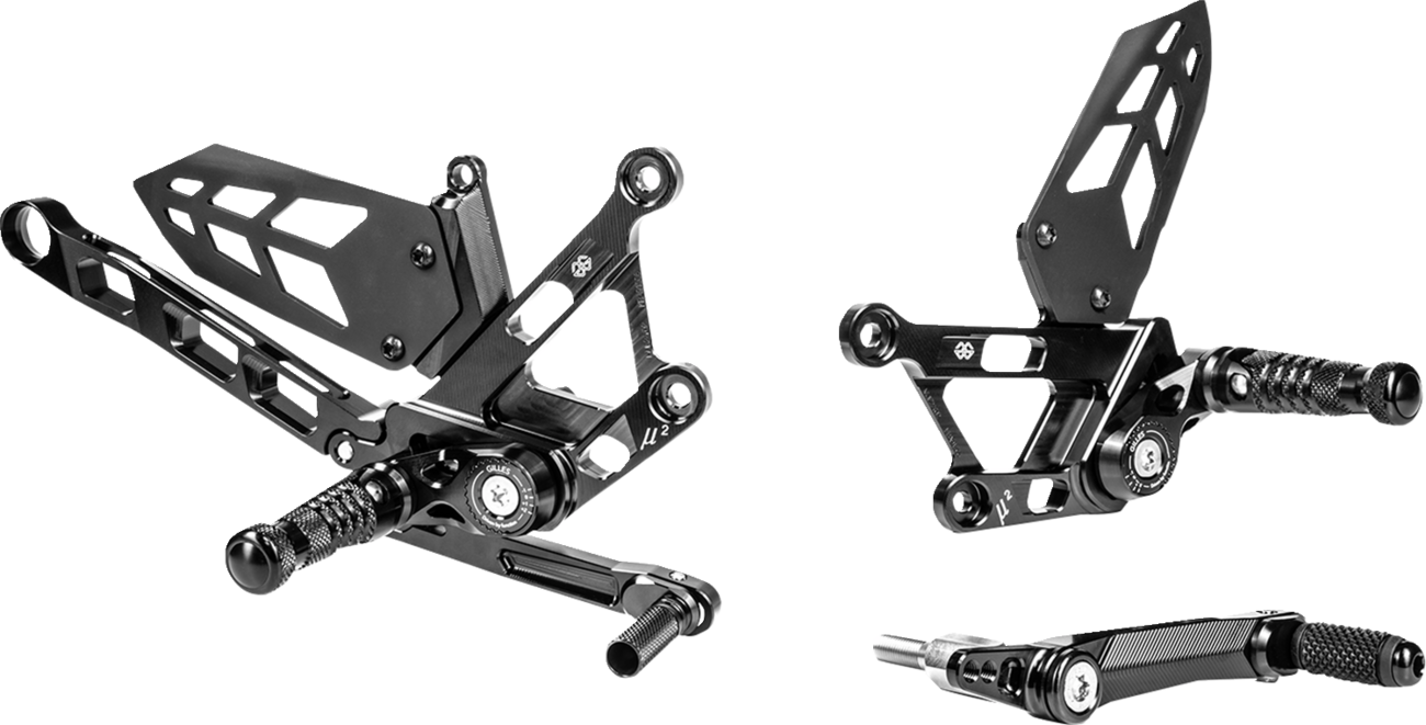 Gilles Tooling MUE2 Rearset - Black - Yamaha