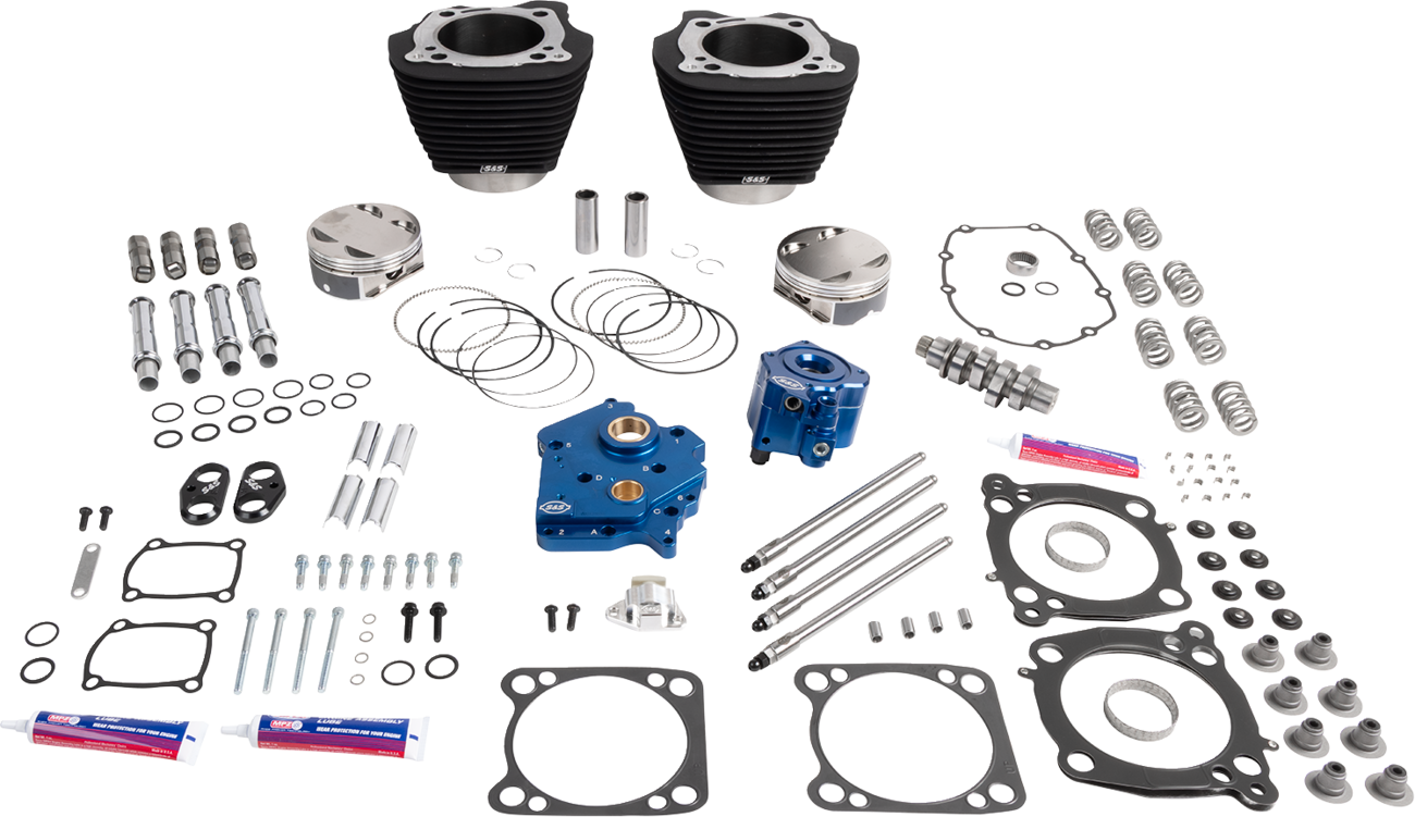 S&S Cycle Power Package - Oil Cooled - 496 Chain Drive - Wrinkle Black W/O Highlight - M8