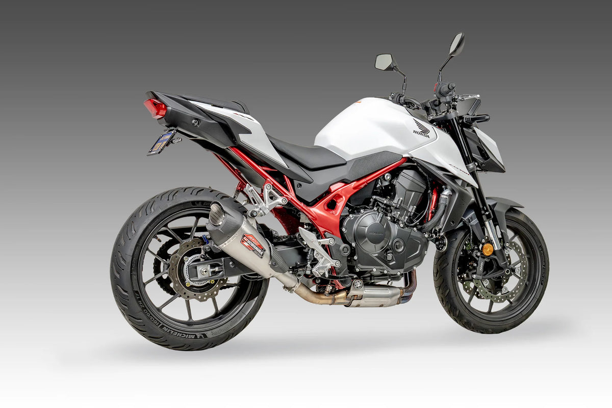 Yoshimura CB750 25-26 AT2 Stainless Slip-On Exhaust, W/ Stainless Muffler