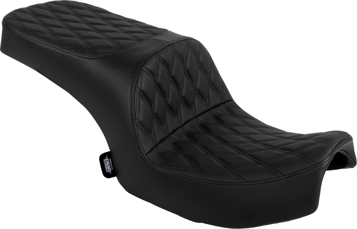 Drag Specialties Seats Freedom Seat - Vinyl - Double Diamond Black Stitch - Challenger '20-'25/Chieftain '25
