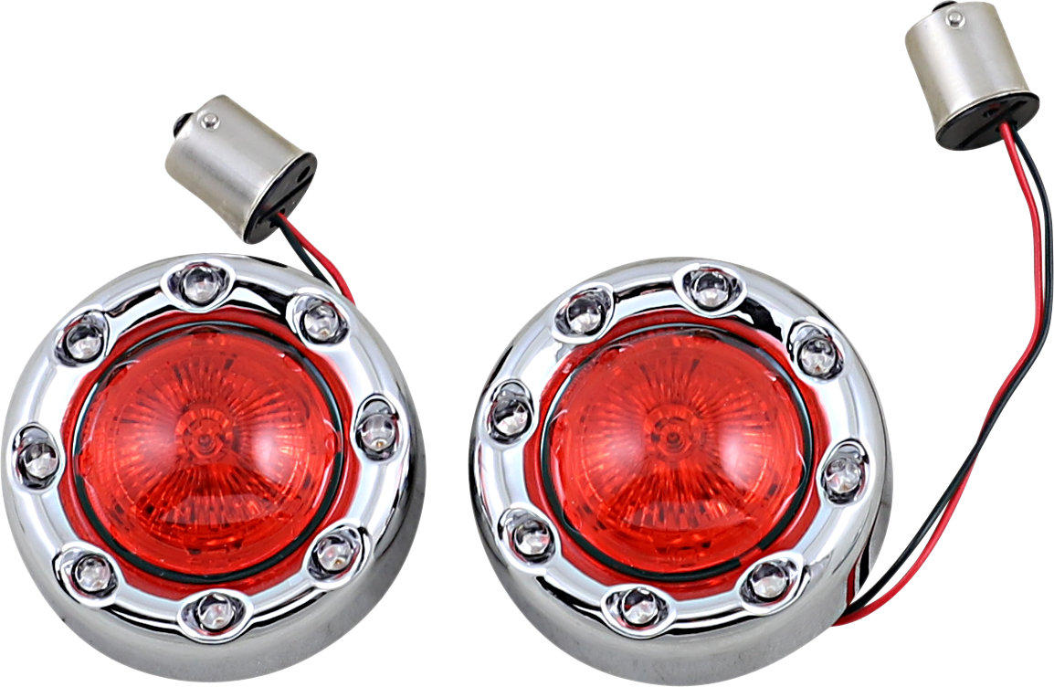 Custom Dynamics Bullet Turn Signal 1156 - Chrome - Red Lens