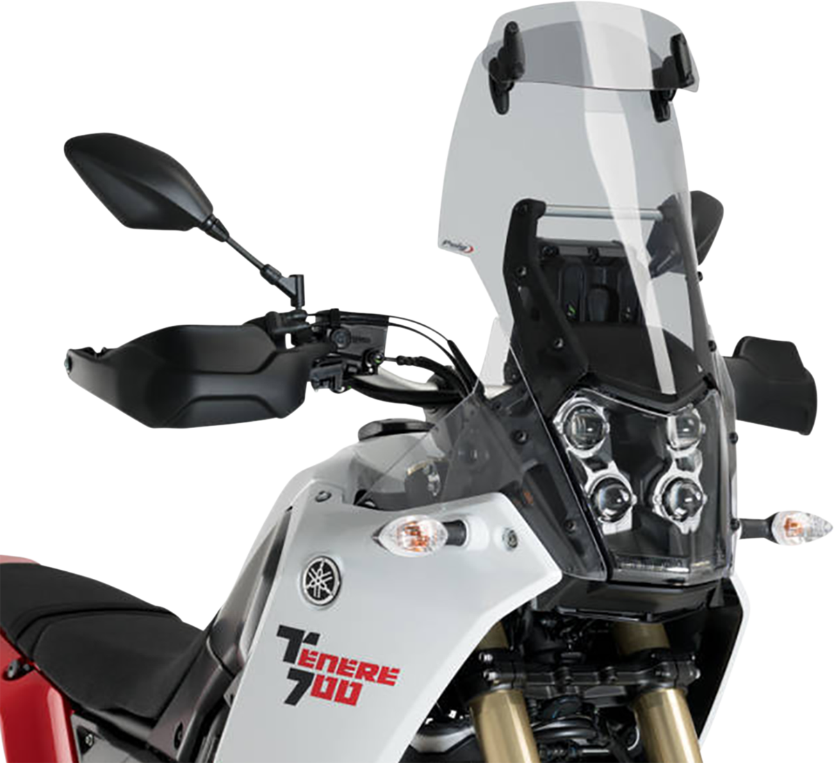 PUIG HI-Tech Parts Touring Windscreen W/Visor - Smoke - Tenere 700